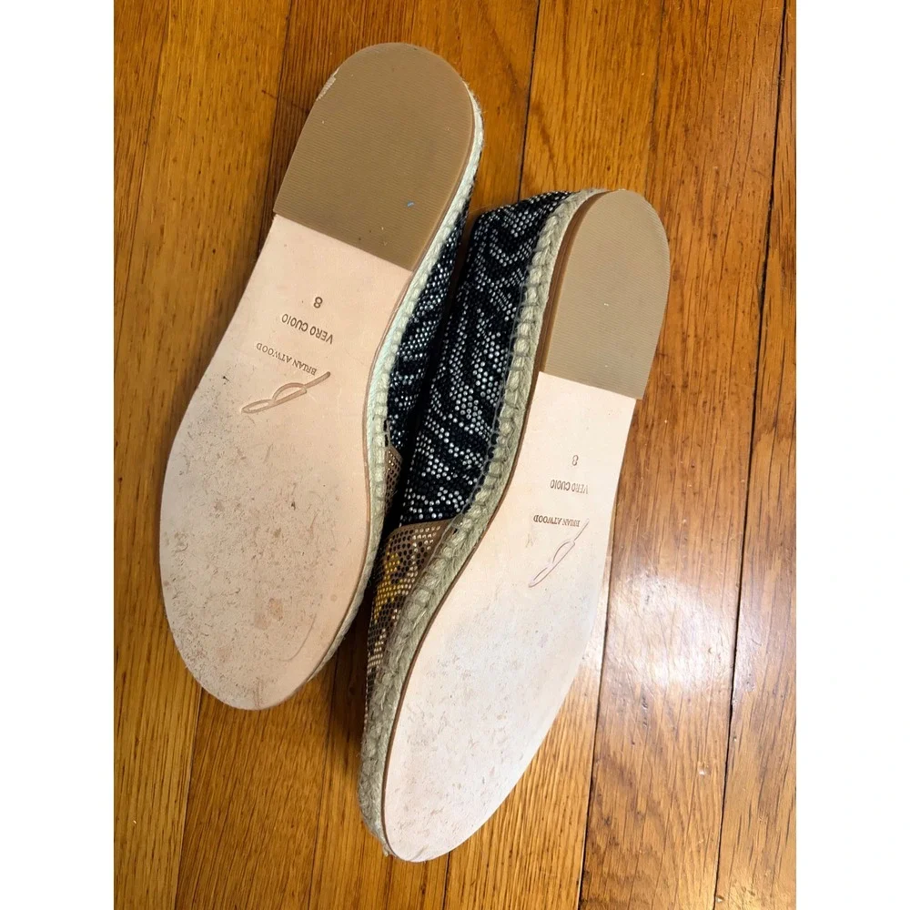 Brian Atwood Leopard Print Espadrilles in Tan and Black
